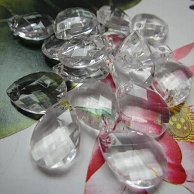100PC 38*21mm Clear Faceted Teardrop Acrylic Crystal Wedding Chandelier Pendants   321952366884